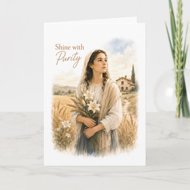 Saint Maria Goretti Catholic Birthday Card (Front)