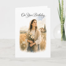 Saint Maria Goretti Catholic Birthday Card