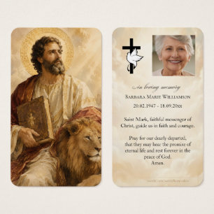 Saint Mark Funeral Prayer Card