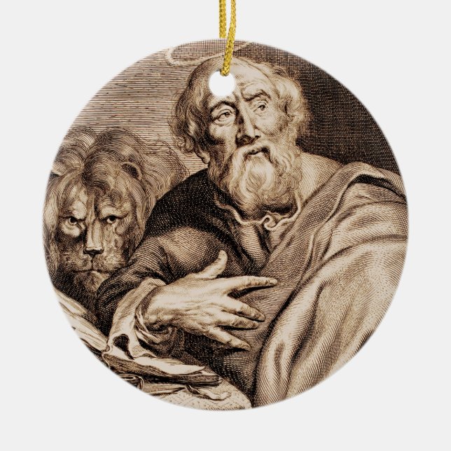 Saint Mark the Evangelist and Martyr Ceramic Tree Decoration (Front)