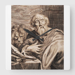 Saint Mark the Evangelist and Martyr Square Wall Clock