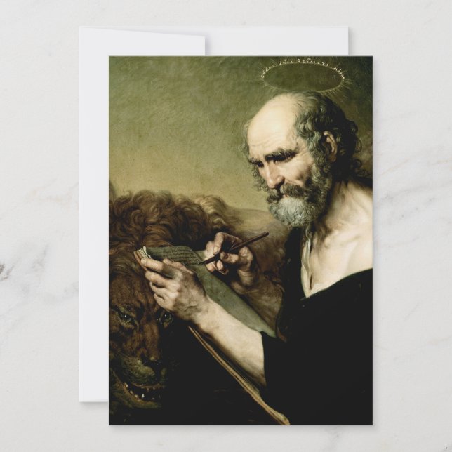 Saint Mark the Evangelist Premium Venetian Majesty Holiday Card (Front)