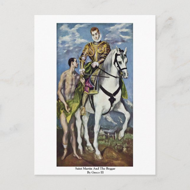 Saint Martin And The Beggar By Greco El Postcard (Front)