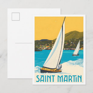 Saint Martin Caribbean Vintage Travel Postcard