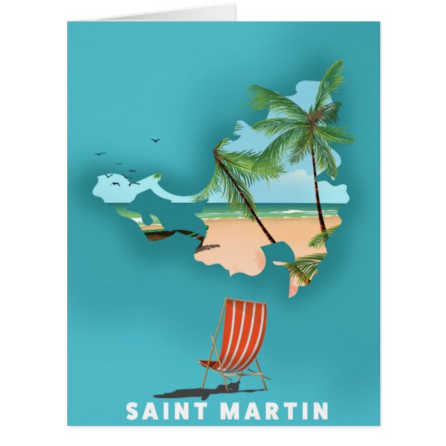 Saint Martin Illustrated map. (Front)
