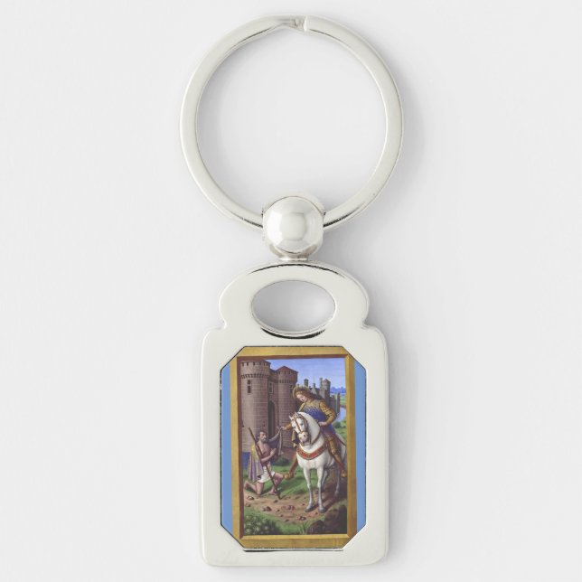 Saint Martin of Tours cutting his cloak in two Key Ring (Front)