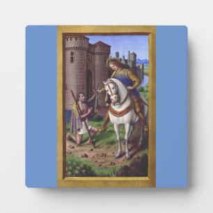 Saint Martin of Tours cutting his cloak in two Plaque