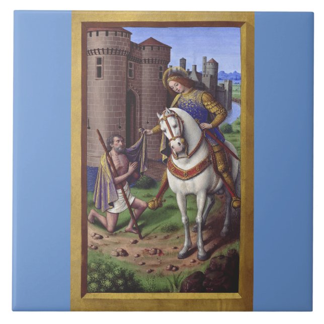 Saint Martin of Tours cutting his cloak in two Tile (Front)