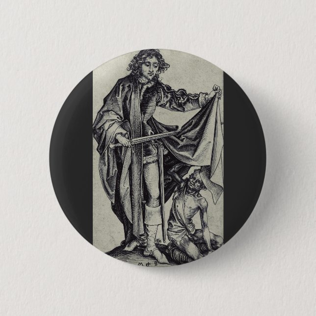 Saint Martin of Tours Engraving Art 6 Cm Round Badge (Front)