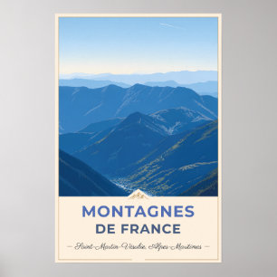 Saint-Martin-Vésubie, France – Panoramic View Poster