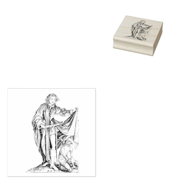 Saint Martin with a Beggar   Rubber Stamp (Stamped)