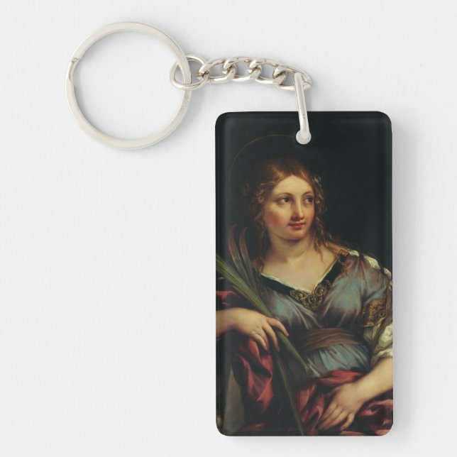Saint Martina of Rome by Pietro Berrettini Key Ring (Front)