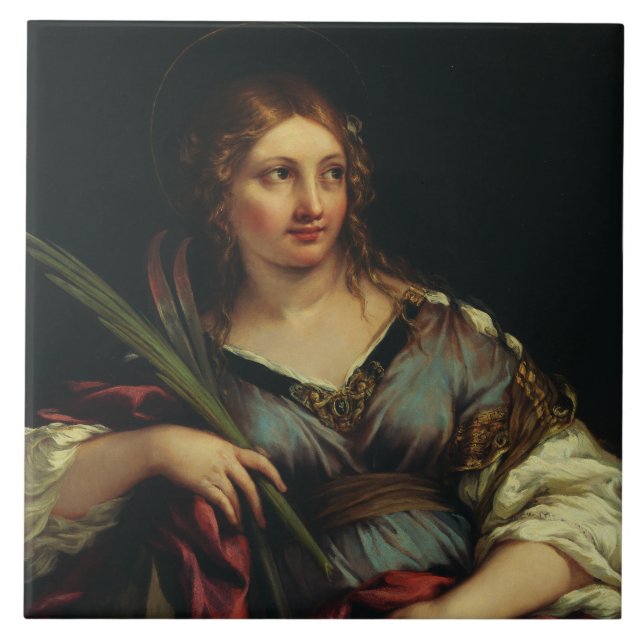 Saint Martina of Rome by Pietro Berrettini Tile (Front)