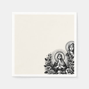 Saint Mary Catholic Christian Catholic Soft Ivory Napkin