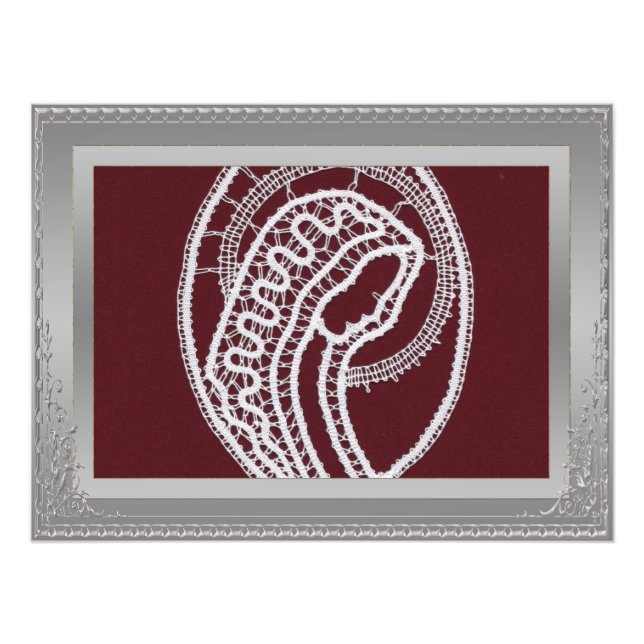 Saint Mary Elegant silver border frame custom  Photo Print (Front)