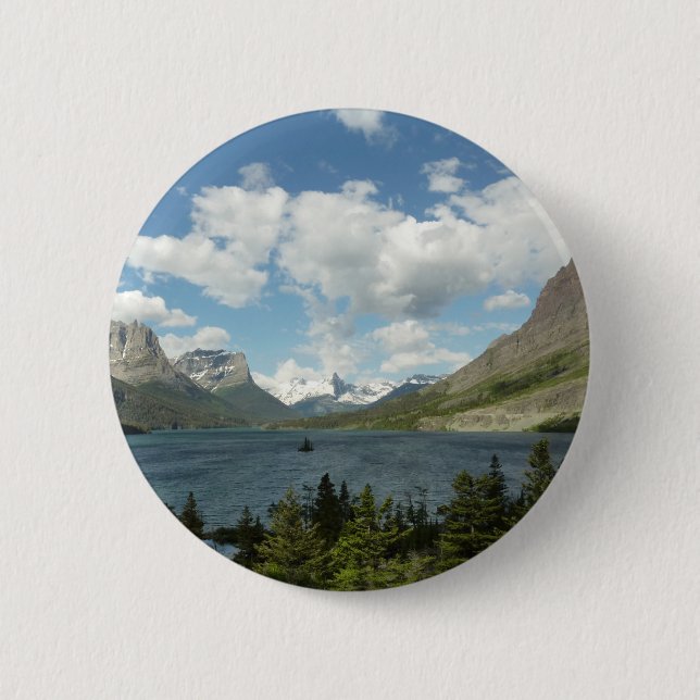 Saint Mary Lake II at Glacier National Park 6 Cm Round Badge (Front)