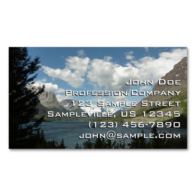 Saint Mary Lake II at Glacier National Park Magnetic Business Card (Front)
