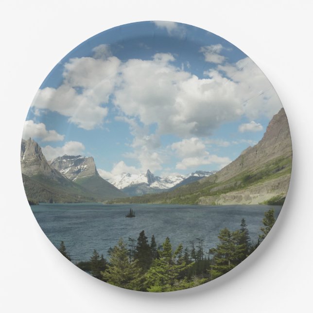 Saint Mary Lake II at Glacier National Park Paper Plate (Front)