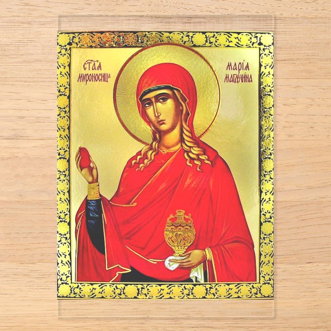 Saint Mary Magdalene orthodox icon Acrylic Invitations (Front)