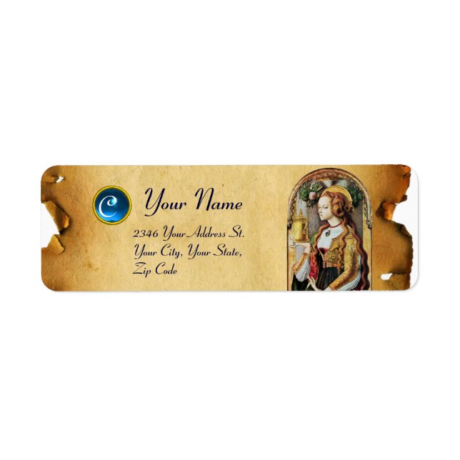 SAINT MARY MAGDALENE Parchment Gemstone Monogram (Front)