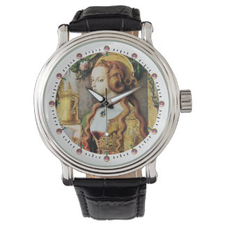 SAINT MARY MAGDALENE Pink Gemstones ,White Watch
