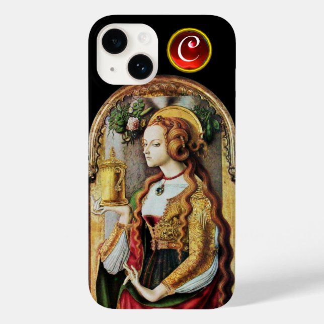 SAINT MARY MAGDALENE  Ruby Gem Monogram ,Black Case-Mate iPhone Case (Back)