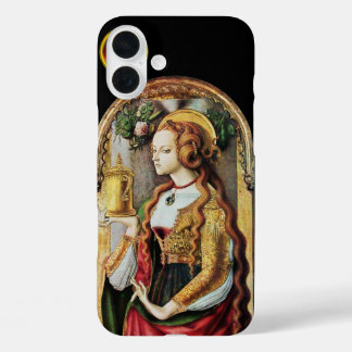 SAINT MARY MAGDALENE Ruby Gem Monogram ,Black iPhone 16 Plus Case