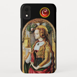 SAINT MARY MAGDALENE  Ruby Gem Monogram ,Black iPhone XR Case