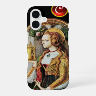 SAINT MARY MAGDALENE Ruby Gem Monogram ,Black iPhone 16 Case