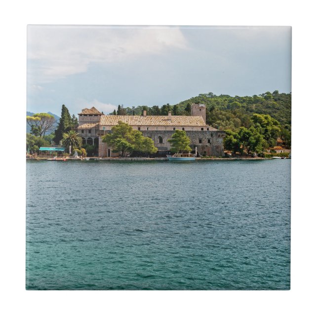 Saint Mary monastery on Mljet island - Croatia Tile (Front)