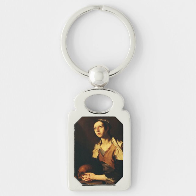 Saint Mary of Egypt by Jusepe de Ribera Key Ring (Front)
