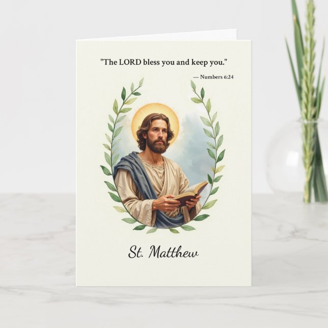 Saint Matthew God's Peace and Blessings Scripture Card (Front)