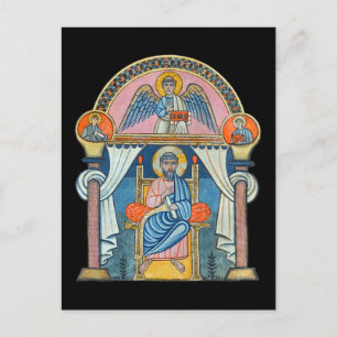Saint Matthew Mediaeval Manuscript Art Postcard