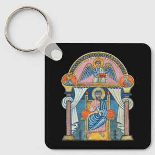 Saint Matthew Medieval Manuscript Art Key Ring