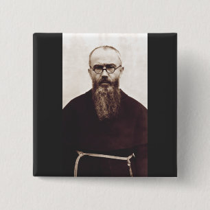 Saint Maximilian Kolbe Polish Catholic priest 15 Cm Square Badge