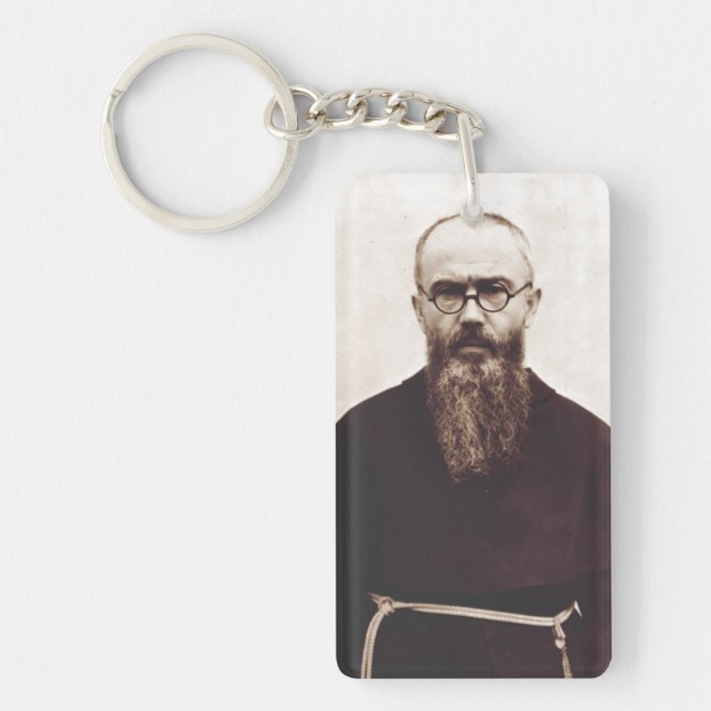 Saint Maximilian Kolbe Polish Catholic priest Key Ring (Front)