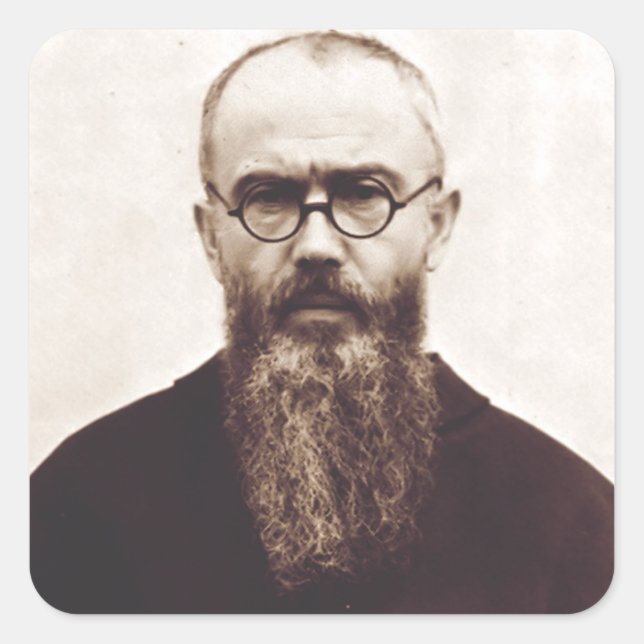 Saint Maximilian Kolbe Polish Catholic priest Square Sticker (Front)