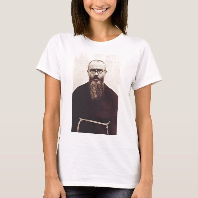 Saint Maximilian Kolbe Polish Catholic priest T-Shirt (Front)