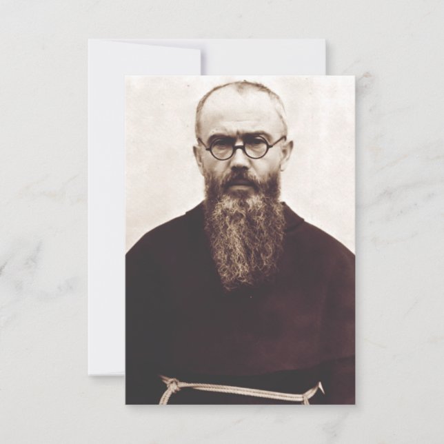Saint Maximilian Kolbe Polish Catholic priest Thank You Card (Front)