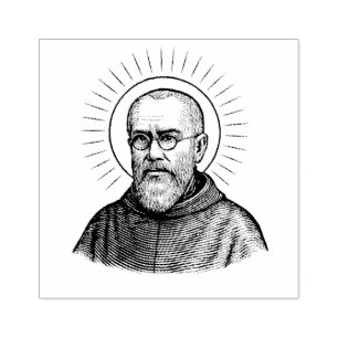 Saint Maximilian Kolbe Priest Martyr Rubber Stamp