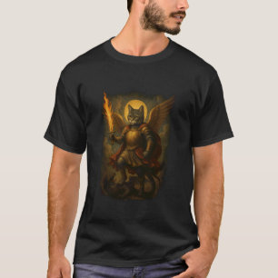 Saint Meowchael Archangel Cat Funny Angel Cat Slay T-Shirt