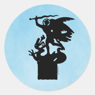 Saint Michael and Dragon Classic Round Sticker