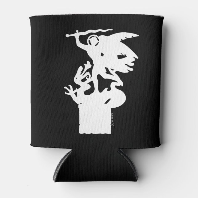 Saint Michael and Dragon (in White) Can Cooler (Front)