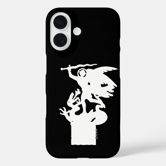Saint Michael and Dragon (in White) Case-Mate iPhone Case (Back)