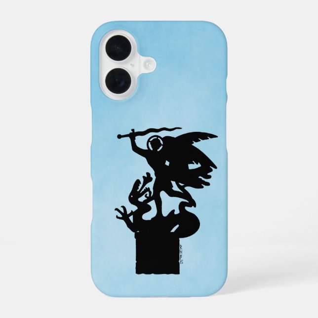 Saint Michael and Dragon iPhone 16 Case (Back)