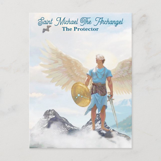 Saint Michael Archangel Protection Courage Note Postcard (Front)