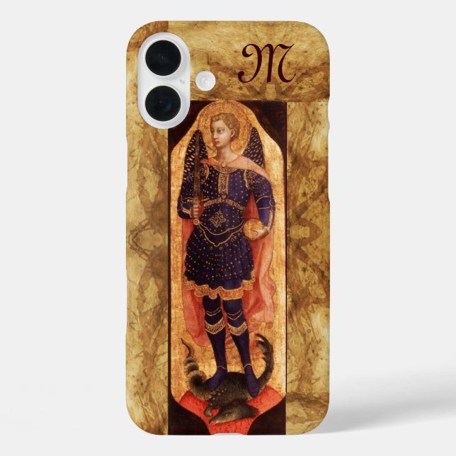 SAINT MICHAEL ARCHANGEL WITH DRAGON monogram Case-Mate iPhone Case (Back)