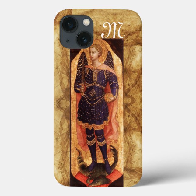 SAINT MICHAEL ARCHANGEL WITH DRAGON monogram Case-Mate iPhone Case (Back)