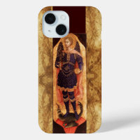 SAINT MICHAEL ARCHANGEL WITH DRAGON OLD PARCHMENT