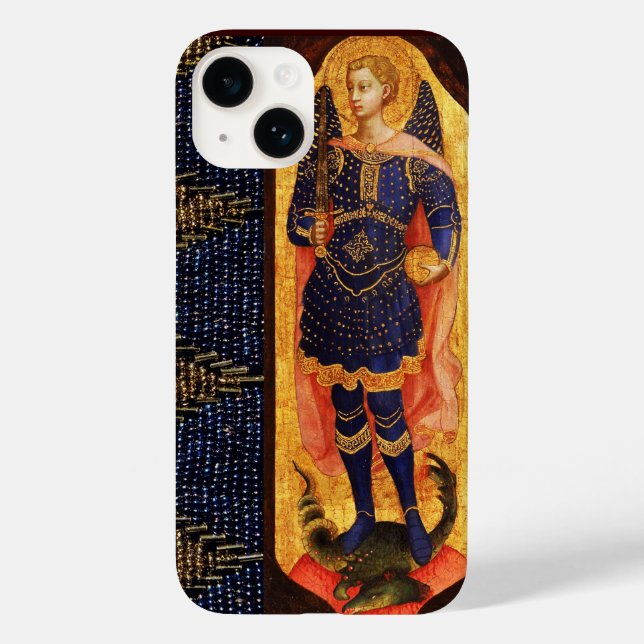 SAINT MICHAEL ARCHANGEL WITH DRAGON OLD PARCHMENT Case-Mate iPhone CASE (Back)